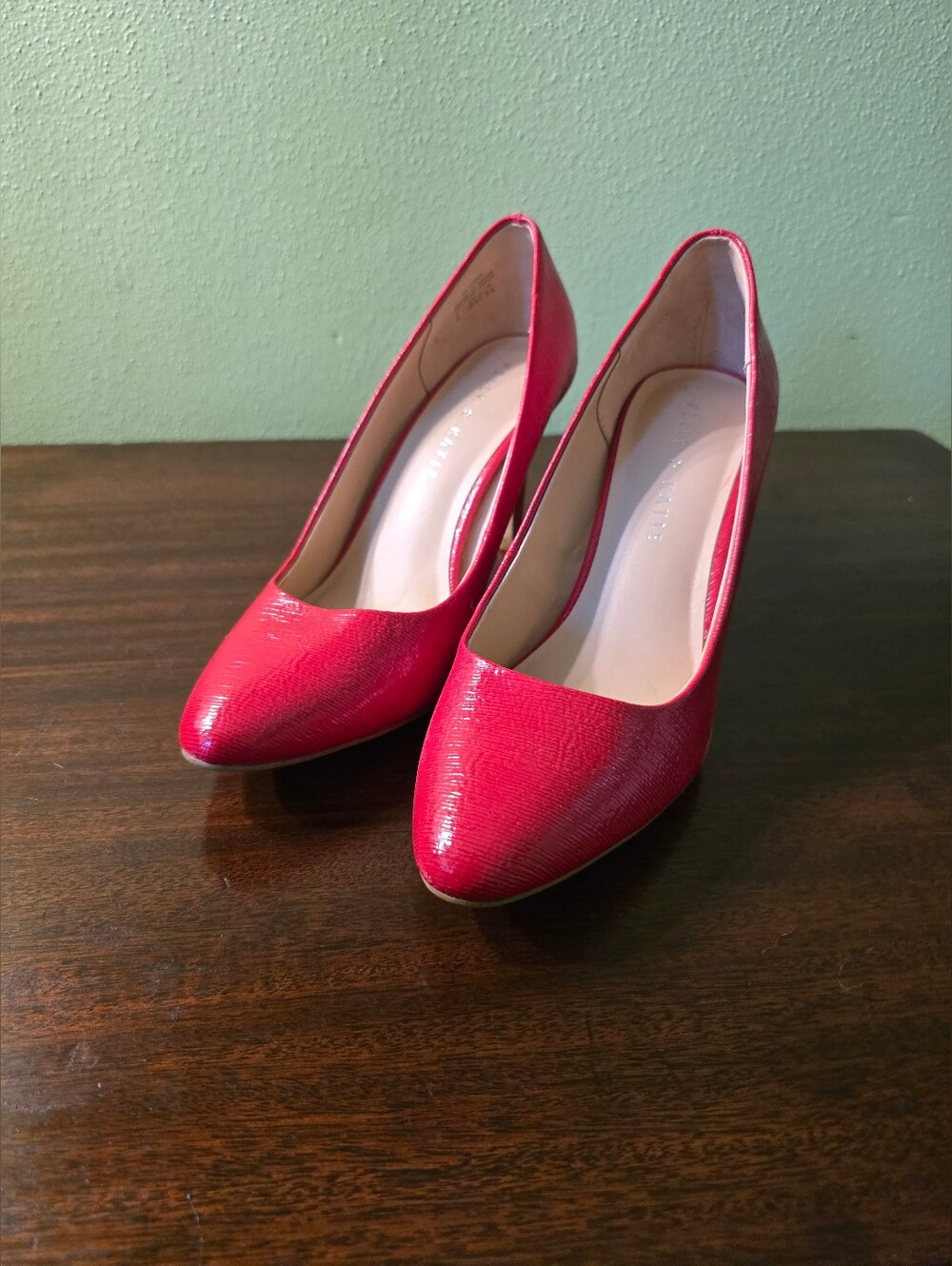 Kelly & Katie Vibrant Red Textured Pointed-Toe Pumps